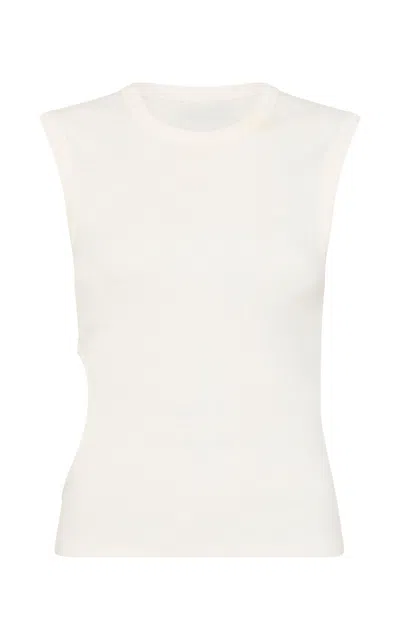 St Agni Cut-out Organic Cotton Tank Top In White