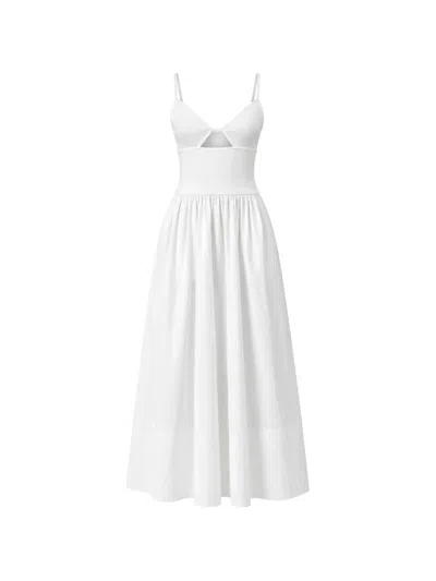 St Agni Cut-out-detail Sleeveless Maxi Dress In White