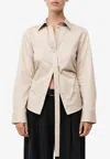 St Agni Deconstructed Button-up Shirt In Beige