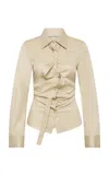 St Agni Deconstructed Cotton Shirt In White