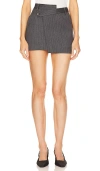 St Agni Deconstructed Mini Skirt Stone Blue Stripe In Stone Blue Stripe