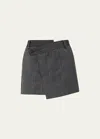 St Agni Deconstructed Mini Skirt Stone Blue Stripe In Stone Blue Stripe