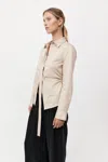 St Agni Deconstructed Button-up Shirt In Champagne
