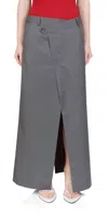 St Agni Deconstructed Waist Maxi Skirt In Pewter Grey In Multi