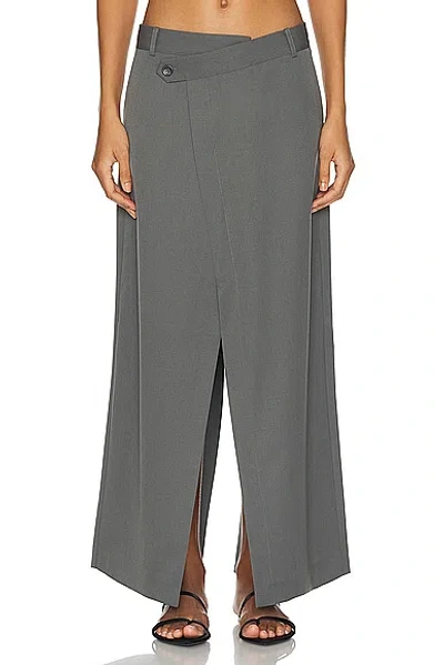 St Agni Deconstructed Waist Maxi Skirt In Dark Grey