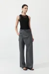 St Agni Deconstructed Waist Pants In Pewter Grey