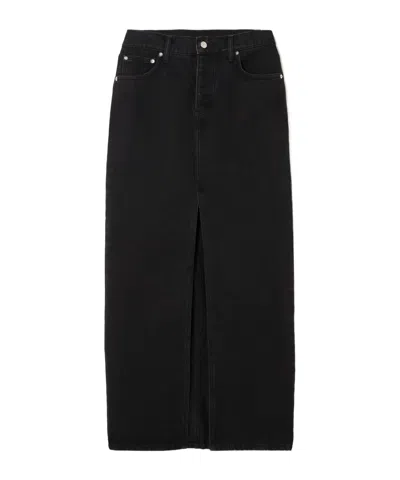 St Agni Denim Skirt With Belt Loop In Black