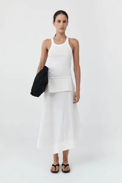 St Agni Detachable Belt Asymm Skirt In Off White