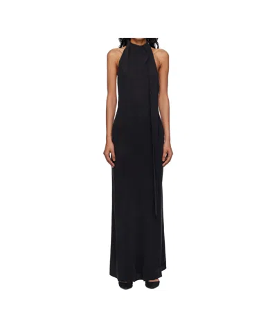 St Agni Diagonal Neckline Dress In Black