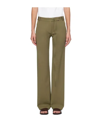 St Agni Diagonal Stripe Casual Pants In Green