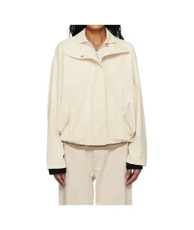 St Agni Diagonal Zipper Casual Jacket In Brown