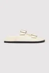 St Agni Double Buckle Slides In White