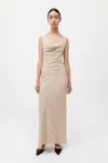 St Agni Double Drape Dress In Dune