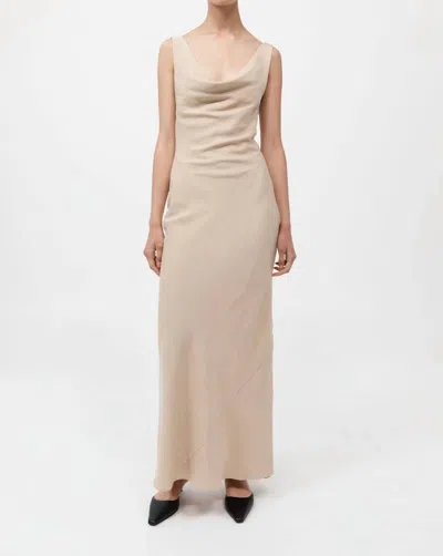 St Agni Double Drape Dress In Dune