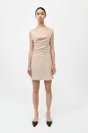 St Agni Draped Tencel-linen Mini Dress In Dune