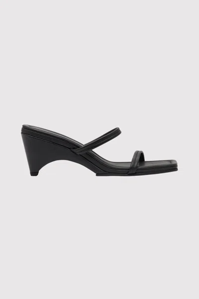 St Agni Double Strap Arc Wedge In Black