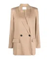 St Agni Double-breasted Blazer In Nude