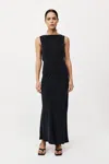 St Agni Draped Cowl Dress In Black