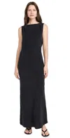 St Agni Draped Cowl Dress In Black