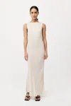 St Agni Draped Cowl Dress In Dove