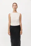 St Agni Draped Cowl Top In Dove