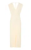 St Agni Draped Crepe Maxi Dress In Off-white
