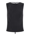 St Agni Draped Open-back Blouse In Black