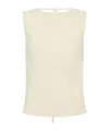St Agni Draped Open-back Blouse In Neutral