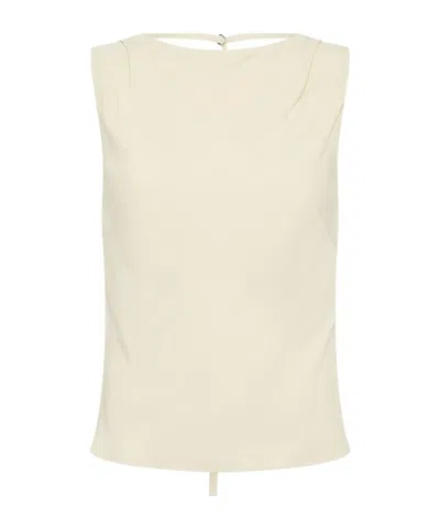 St Agni Draped Open-back Blouse In White