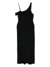 St Agni Draped Silk Dress In Black