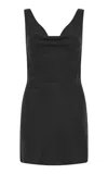 St Agni Draped Tencel-linen Mini Dress In Black