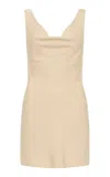 St Agni Draped Tencel-linen Mini Dress In Dune