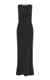 St Agni Draped Tencel Maxi Dress In Black