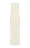 St Agni Draped Tencel Maxi Dress In White
