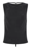 St Agni Draped Tencel Sleeveless Top In Black