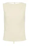 St Agni Draped Tencel Sleeveless Top In White