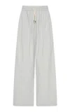 St Agni Drawstring Cotton-blend Pants In Silver