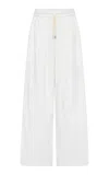 St Agni Drawstring Cotton-blend Pants In White