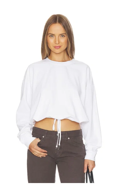 St Agni Drawstring Long Sleeve Top In White