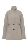 St Agni Drawstring-waist Wool-blend Blazer In Gray