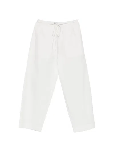 St Agni Drawstring-fastening Cropped Pants In White