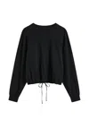 St Agni Drawstring-hem Long-sleeve Sweatshirt In Black