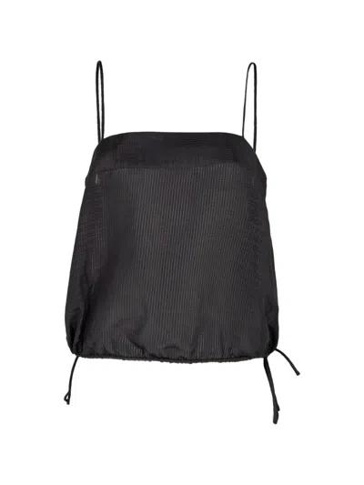 St Agni Drawstring-hem Top In Black