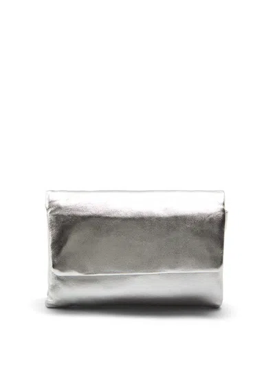 St Agni Dual Envelope Clutch Bag In Silver