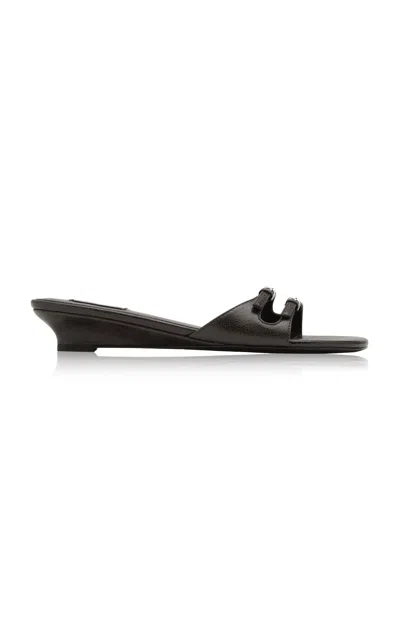 St Agni St. Agni Duet Belt Detail Wedge In Black