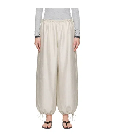 St Agni Elastic-waist Casual Trousers In Neutral