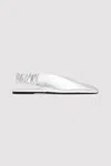 St Agni Envelope Sling Back Flat In Silver