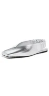 St Agni Envelope Sling Back Flats Silver In Silver