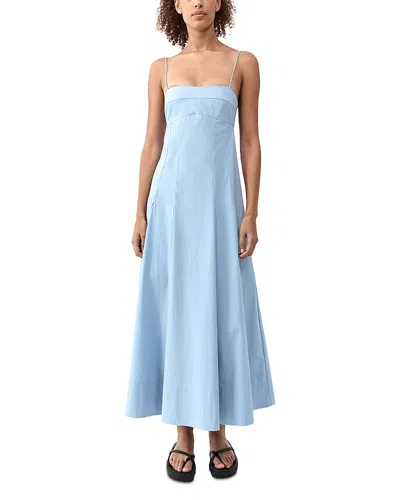 St Agni Everyday Cotton Pleat Dress In Blue