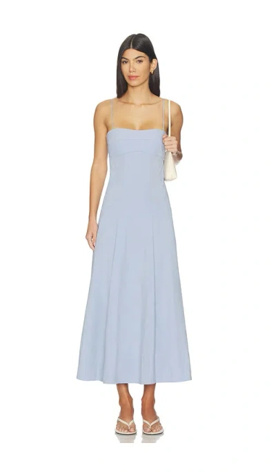 St Agni Everyday Cotton Pleat Dress In Blue